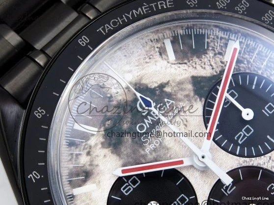 0515 Speedmaster Black Benom PVD Moon RMF Best Edition on PVD Bracelet Lemania HW WrinkleFree 7727